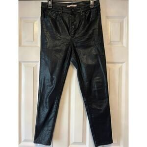Levi's Black Faux Snake Skin Mile High Super Skinny Jean Sz 30